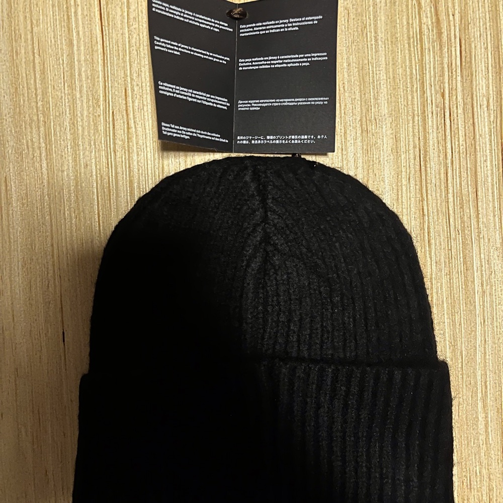 PRADA Black Ribbed Knit Beanie - Picture 3 of 3